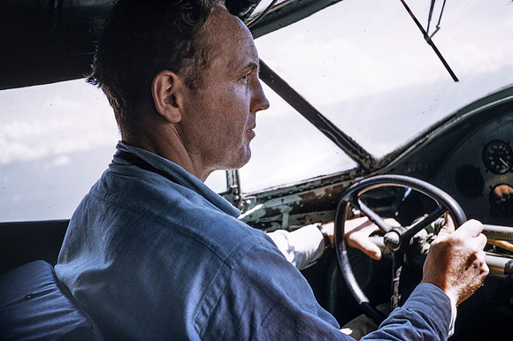 Dad flying copilot